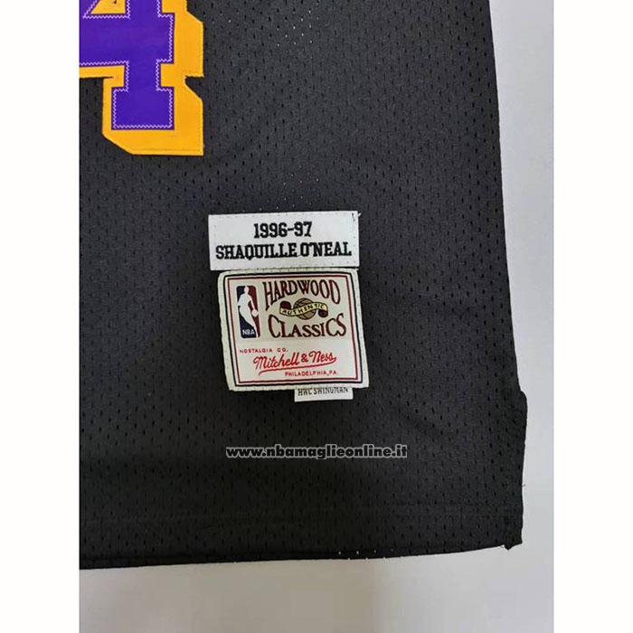 Maglia Los Angeles Lakers Shaquille O'neal #34 Mitchell & Ness 1996-97 Nero